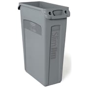 RUBBERMAID Trash Container- Slim Jim, 23G/Grey (30") RBMDFG354000GRAY